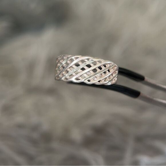 Sterling Silver 925 Basket Weave Ring - Picture 4 of 10